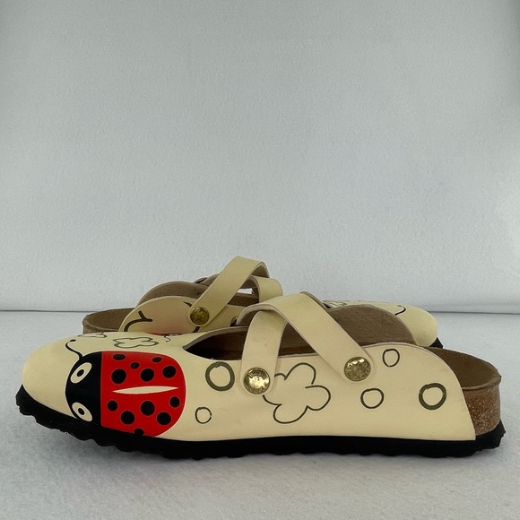 Birki’s Dorian Ladybird Sandals Women’s 8 Ladybug Cream Birkenstock Clogs - Picture 7 of 16